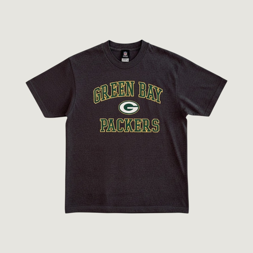 NFL Team Apparel Green Bay Packers T-Shirt Mens Large Charcoal Grey Graphic Tee